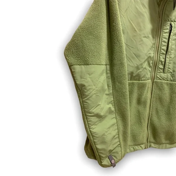 North Face XL Womens Denali Fleece Jacket Full Zip Drawstring Sage Green - Picture 10 of 12